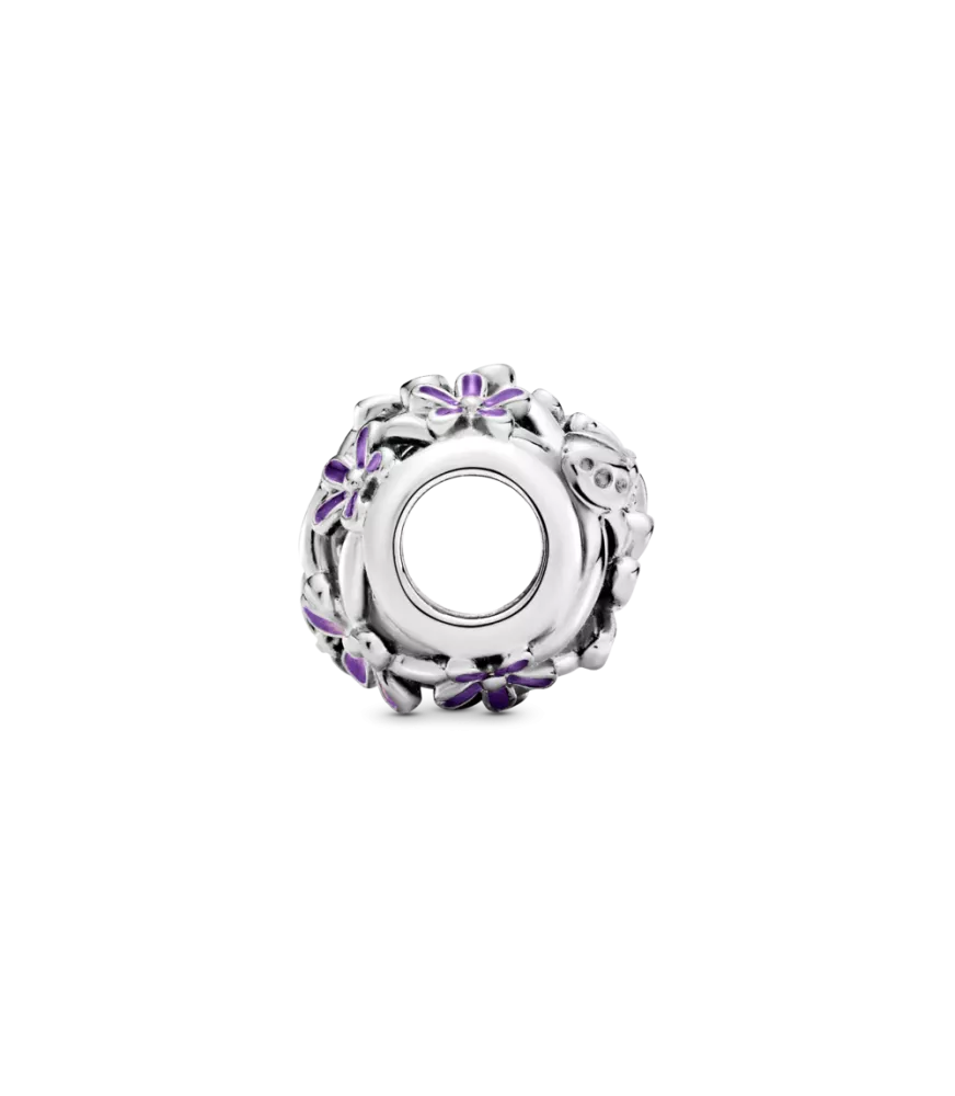 Charm en plata de ley Margarita Morada Filigrana