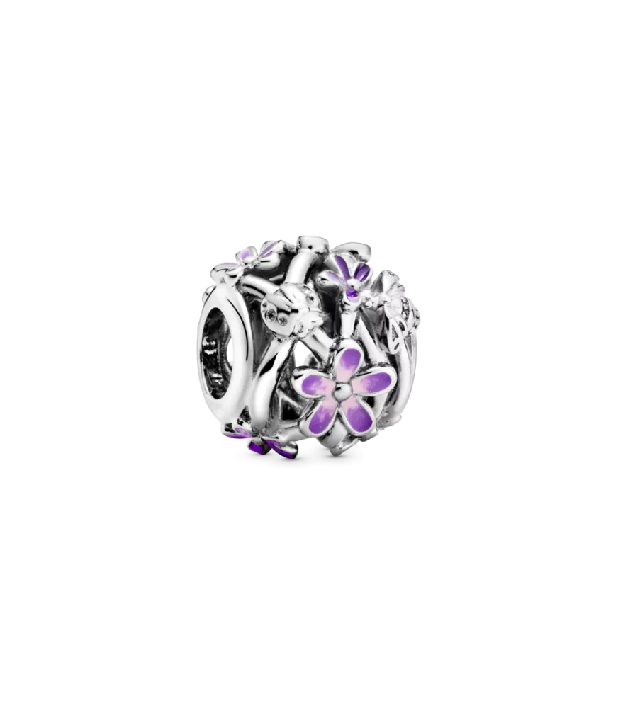 Charm en plata de ley Margarita Morada Filigrana