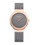 Reloj Bering mujer 12934-369 con brazalete de malla milanesa en gris.