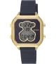 RELOJ TOUS D-BEAR TEEN EN ACERO IP DORADO CON CORREA DE SILICONA AZUL PARA MUJER /NIÑA