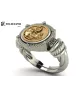 Anillo en plata de primera ley con moneda de bronce.