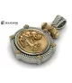 Colgante con cuero en plata de primera ley con moneda en bronce.