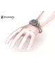 Brazalete en plata de primera ley con cuarzo hidrotermal azul.