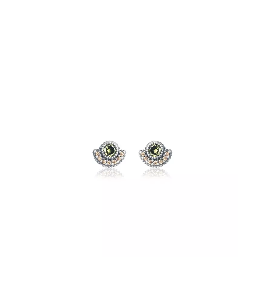 Pendientes plata envejecida con circonitas