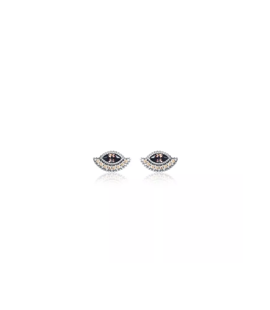 Pendientes plata envejecida con circonitas