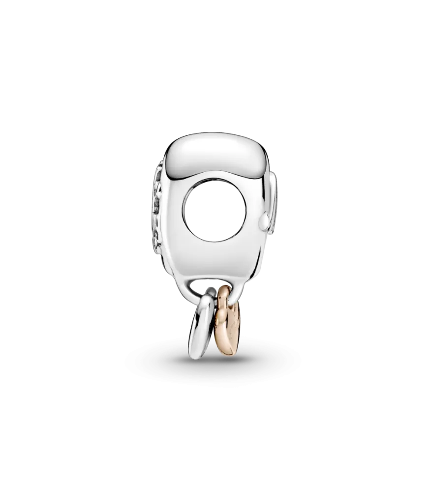 Charm en Plata de Ley y Pandora Rose Corazón Gracias Mamá