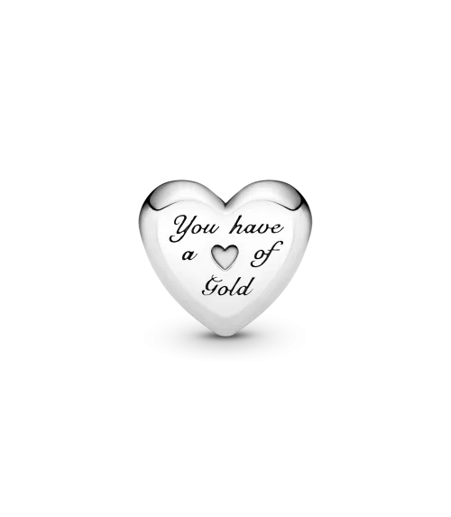 Charm Corazón Cúpula Dorada