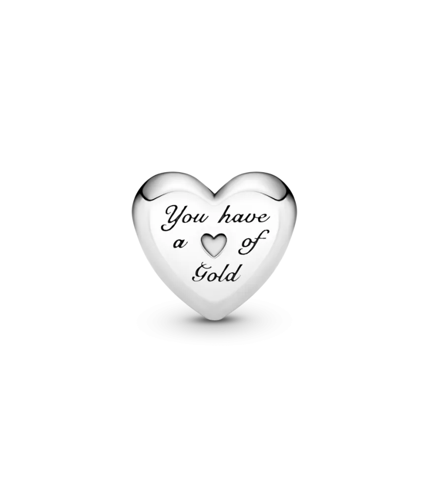 Charm Corazón Cúpula Dorada