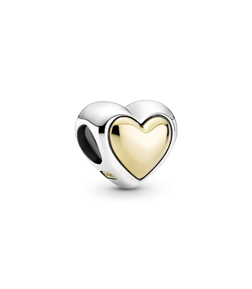 Charm Corazón Cúpula Dorada