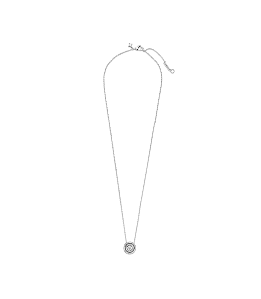 Collar en Plata de Ley Doble Halo Brillante