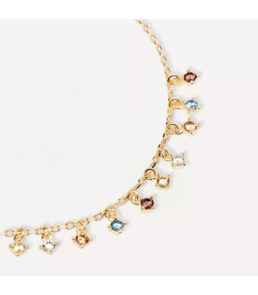 Collar P D Paola, White Heart con baño de oro de 18k.